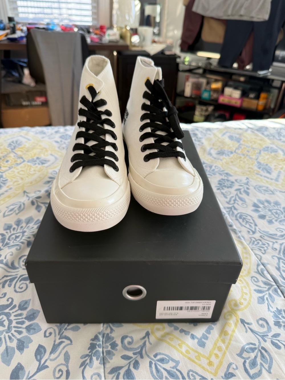 Darc Sport White High-Top Sneakers with Black Laces